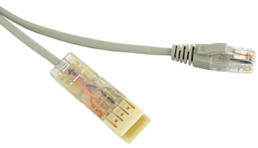 Патч-корд Hyperline 110 тип-RJ45, 2 пары, Ethernet, LSZH, 1 м, серый